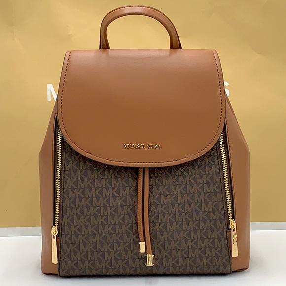 MICHAEL KORS PHOEBE MEDIUM DRAWSTRING BACKPACK BROWN SIGNATURE COLOR - Picture 2 of 16